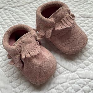 Freshly Picked Pink Suede Baby Shoes
